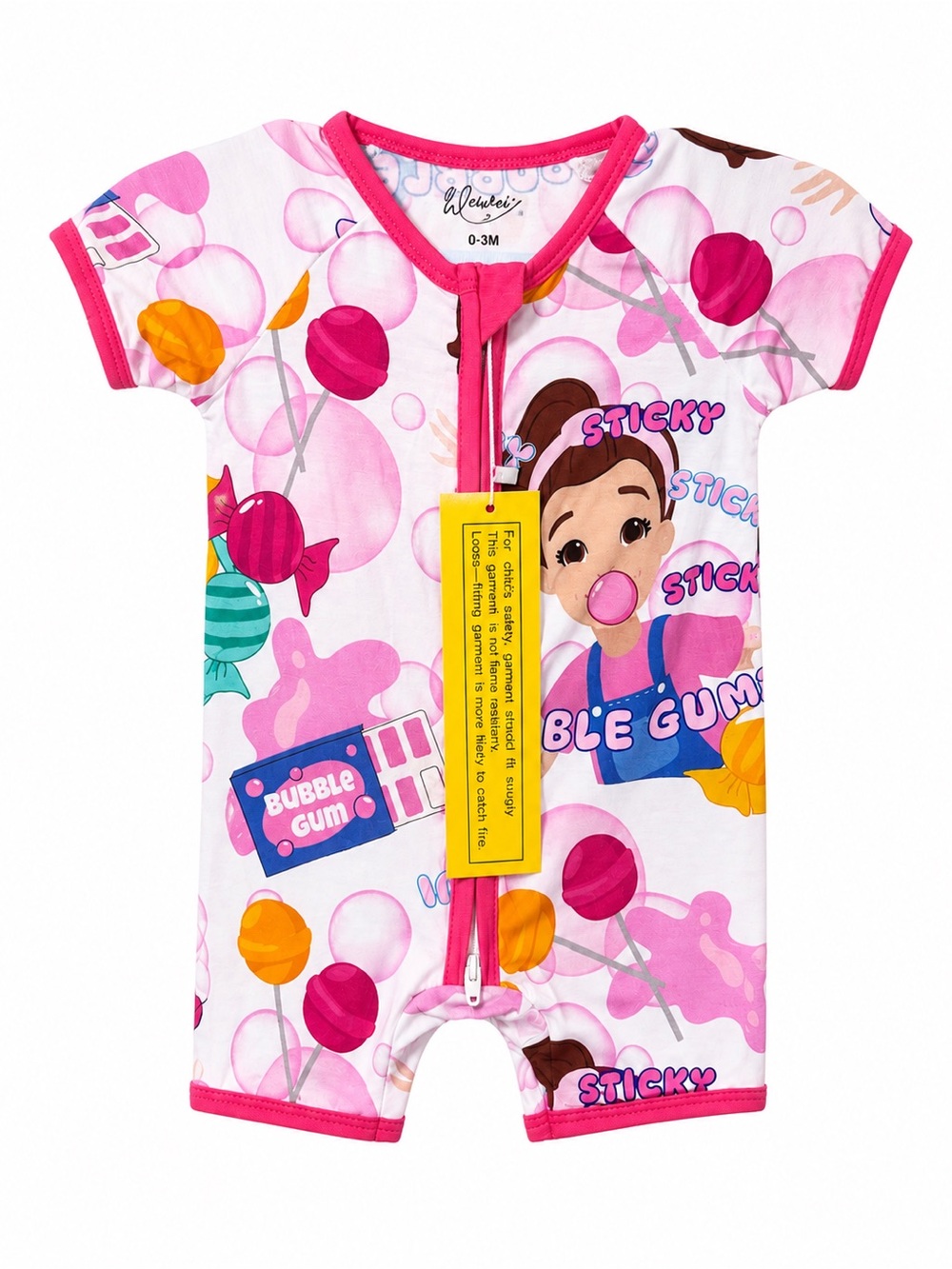 Mrs. Rachel Bubble Gum Print Bamboo Shortie